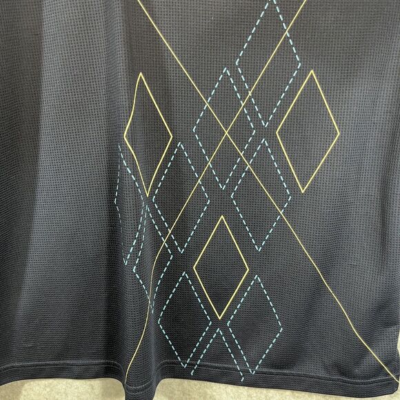 PGA Tour Polo Shirt Mens 2XL Navy Blue Tech Zone Performance Golf Diamond Print - Picture 5 of 12
